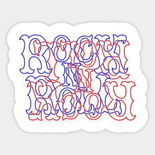 Blue and Red RocK n Roll Anagram Sticker